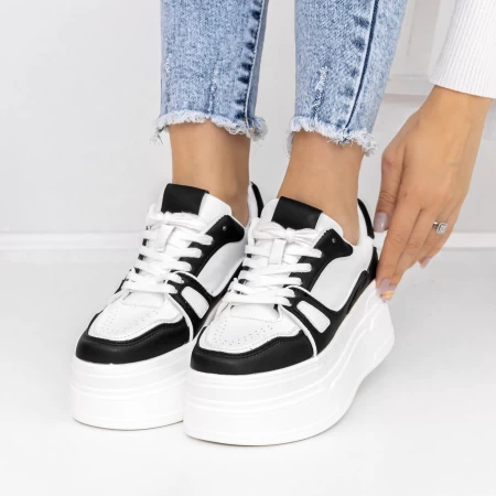 Pantofi Sport Dama cu Platforma 3WL70 Negru » meishop.life