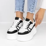 Pantofi Sport Dama cu Platforma 3WL70 Negru » meishop.life