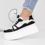 Pantofi Sport Dama cu Platforma 3WL70 Negru » meishop.life