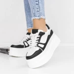 Pantofi Sport Dama cu Platforma 3WL70 Negru » meishop.life