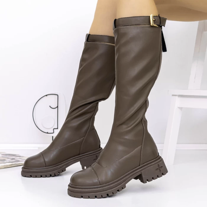 Cizme Dama 8035 Kaki » meishop.life