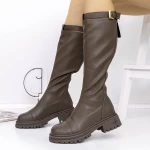 Cizme Dama 8035 Kaki » meishop.life