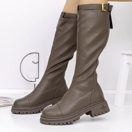 Cizme Dama 8035 Kaki » meishop.life