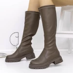 Cizme Dama 8018 Kaki » meishop.life