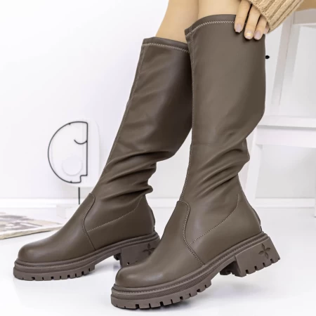 Cizme Dama 8018 Kaki » meishop.life