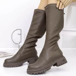 Cizme Dama 8018 Kaki » meishop.life