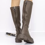 Cizme Dama 8018 Kaki » meishop.life