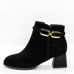Botine Dama cu Toc gros 5256 Negru » meishop.life