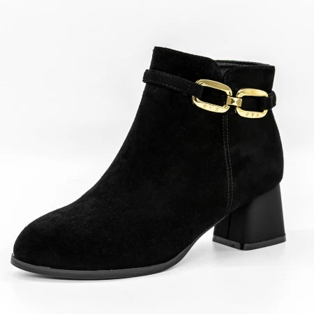 Botine Dama cu Toc gros 5256 Negru » meishop.life