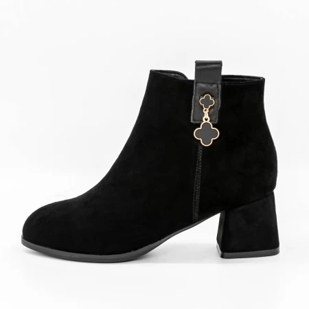 Botine Dama cu Toc gros 5251 Negru » meishop.life