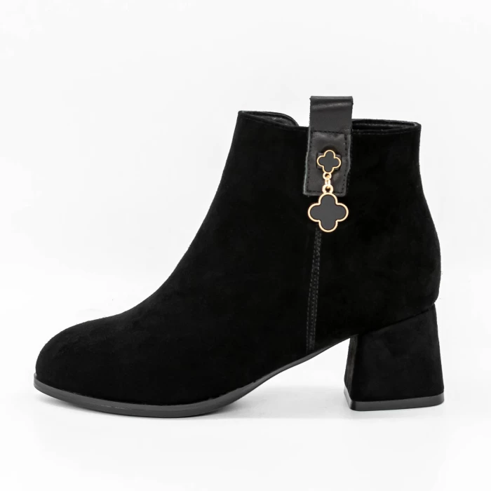 Botine Dama cu Toc gros 5251 Negru » meishop.life