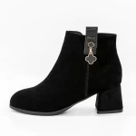 Botine Dama cu Toc gros 5251 Negru » meishop.life