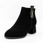 Botine Dama cu Toc gros 5251 Negru » meishop.life