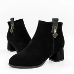 Botine Dama cu Toc gros 5251 Negru » meishop.life