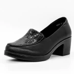 Pantofi cu Toc gros 1583-10 Negru » meishop.life
