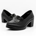 Pantofi cu Toc gros 1583-10 Negru » meishop.life