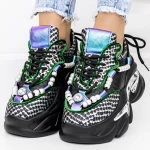 Pantofi Sport Dama cu Platforma 3WL73 Negru » meishop.life