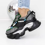 Pantofi Sport Dama cu Platforma 3WL73 Negru » meishop.life