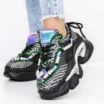 Pantofi Sport Dama cu Platforma 3WL73 Negru » meishop.life