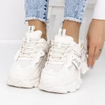 Pantofi Sport Dama cu Platforma 3WL107 Bej » meishop.life