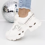 Pantofi Sport Dama cu Platforma 3WL107 Bej » meishop.life