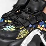 Pantofi Sport Dama cu Platforma 3WL72 Negru » meishop.life
