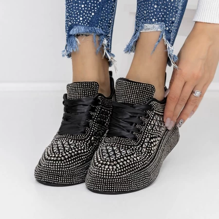 Pantofi Sport Dama 3WL86 Negru-Guncolor » meishop.life