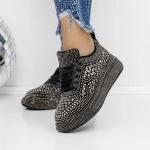 Pantofi Sport Dama 3WL86 Negru-Guncolor » meishop.life