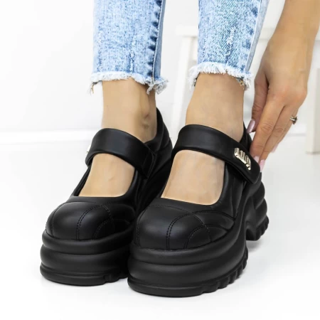 Pantofi cu Platforma 3WL167 Negru » meishop.life
