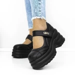 Pantofi cu Platforma 3WL167 Negru » meishop.life