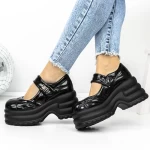 Pantofi cu Platforma 3WL167 Negru » meishop.life