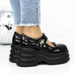 Pantofi cu Platforma 3WL167 Negru » meishop.life