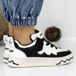 Pantofi Sport Dama 3WL105 Negru-Alb » meishop.life