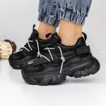 Pantofi Sport Dama cu Platforma 3WL150 Negru » meishop.life