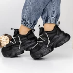 Pantofi Sport Dama cu Platforma 3WL150 Negru » meishop.life