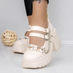 Pantofi Casual Dama 3WL97 Bej » meishop.life