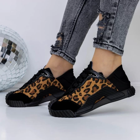 Pantofi Sport Dama 3WL110 Negru-Galben » meishop.life