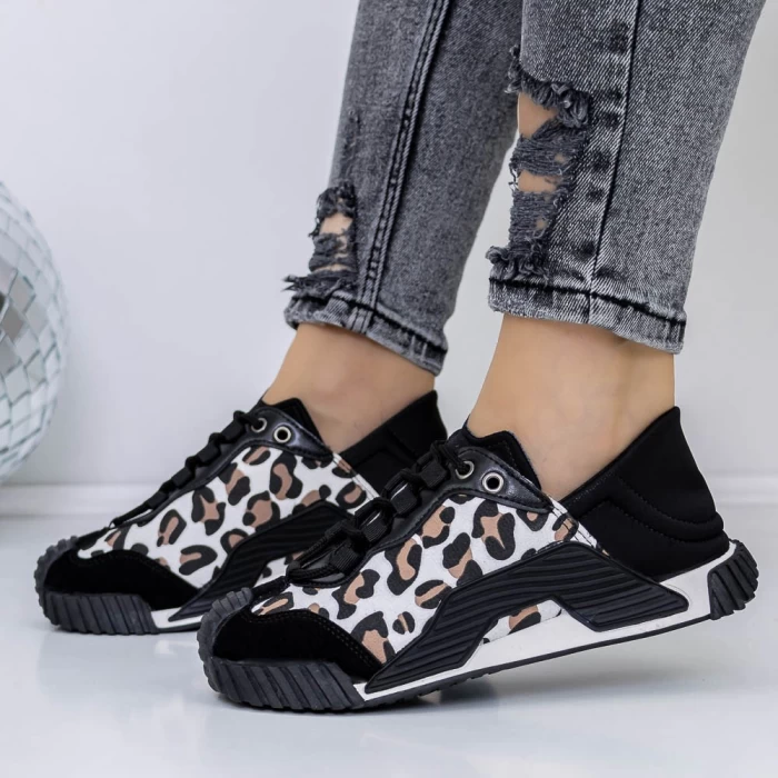 Pantofi Sport Dama 3WL110 Negru-Alb » meishop.life