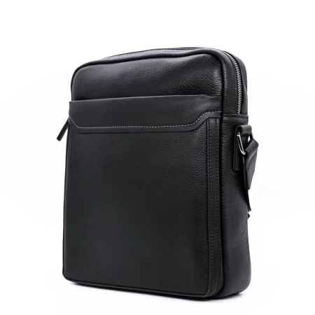 Geanta Barbati din Piele Naturala L1984-1 Negru » meishop.life