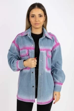Camasa Dama TR0533 Albastru-Roz » meishop.life