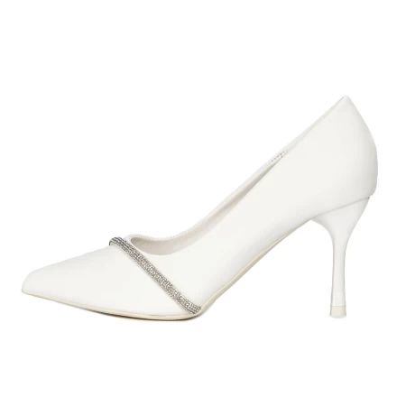 Pantofi cu Toc subtire 3XKK65 Alb » meishop.life