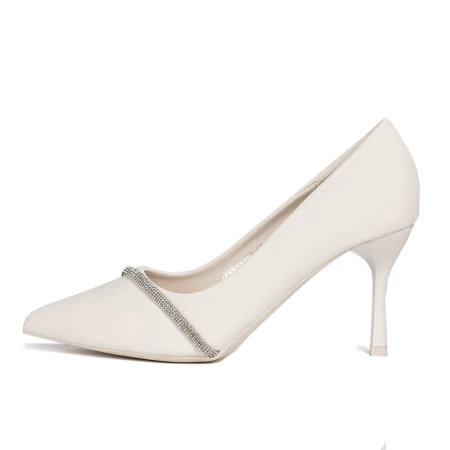 Pantofi cu Toc subtire 3XKK65 Bej » meishop.life