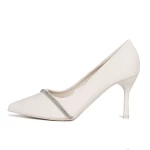 Pantofi cu Toc subtire 3XKK65 Bej » meishop.life