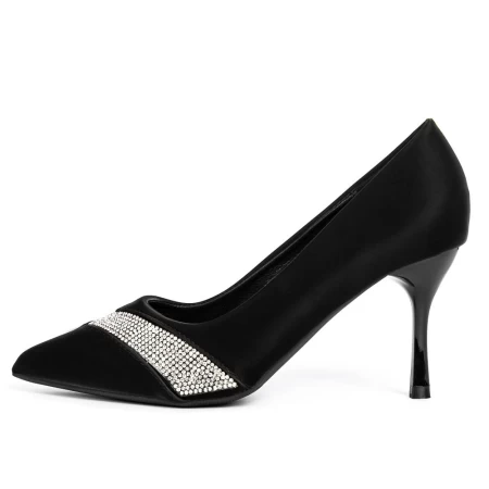 Pantofi cu Toc subtire 3XKK67 Negru » meishop.life