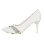 Pantofi cu Toc subtire 3XKK67 Alb » meishop.life