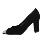 Pantofi cu Toc gros 3XKK69 Negru » meishop.life