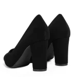 Pantofi cu Toc gros 3XKK69 Negru » meishop.life