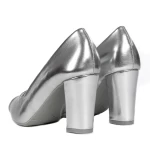 Pantofi cu Toc gros 3XKK69 Argintiu » meishop.life