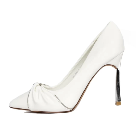 Pantofi cu Toc subtire 3DC32 Alb » meishop.life