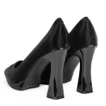 Pantofi cu Toc gros 3DC33 Negru » meishop.life